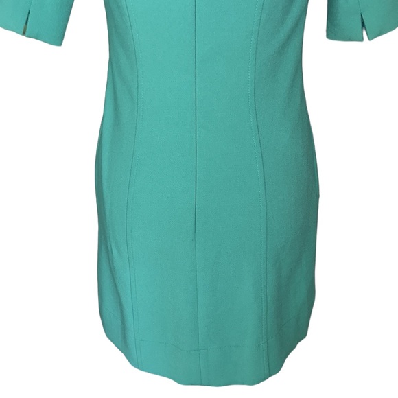 Shoshanna Turquoise Blue Green Short Sleeve Sheath Mini Dress - 2 - Picture 7 of 9